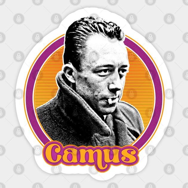 Albert Camus /// Retro Fan Art Design Sticker by DankFutura